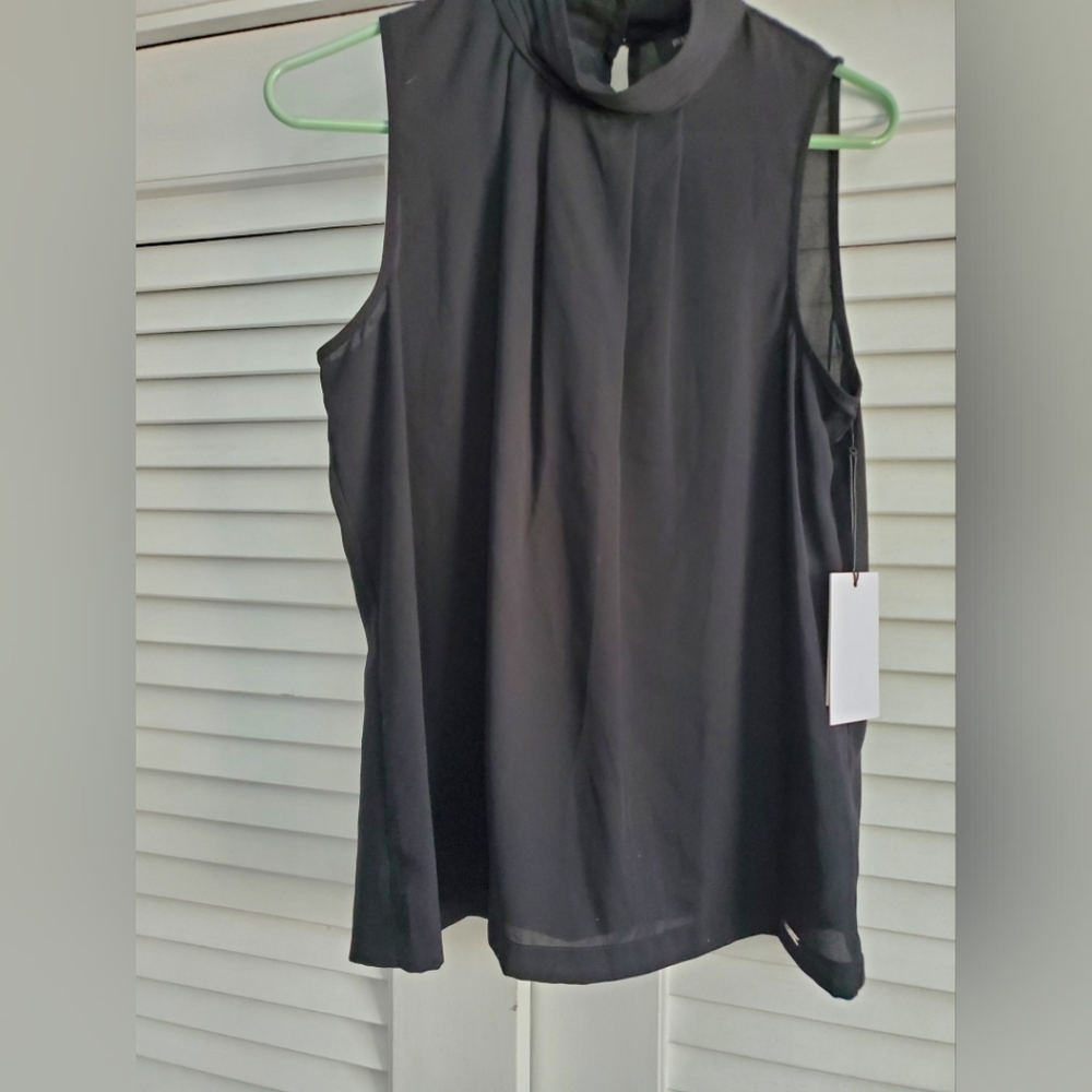 NWT Ivanka Trump Black Sleeveless Blouse size medium
